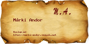 Márki Andor névjegykártya